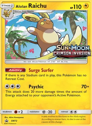 Alolan Raichu SM72, prerelease base reference scan