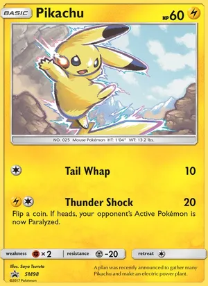 Pikachu #SM98, SM Black Star Holo, TCGdex reference