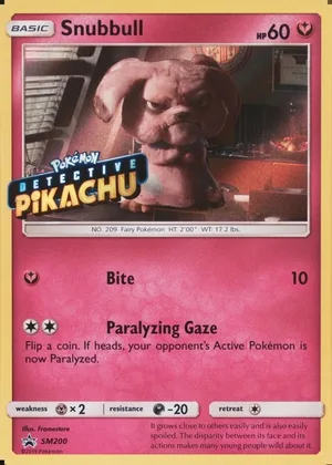 Snubbull SM200, Detective Pikachu stamp, owner-provided image