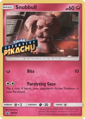 Snubbull SM200, Detective Pikachu stamp, owner-provided image