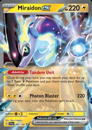 Miraidon ex 081/198, Print with "Play! Pokémon" stamp, card art reference