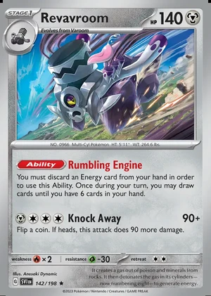 Revavroom 142/198, Print with "Play! Pokémon" stamp, card art reference