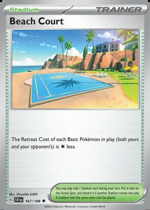 Beach Court 167/198, Print with "Play! Pokémon" stamp, card art reference