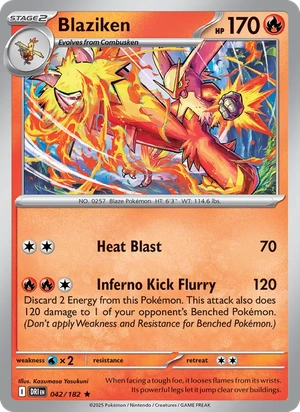 Blaziken 042/182, Cosmos Holofoil, card art reference