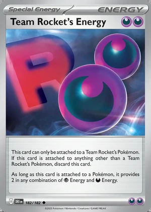 Team Rocket's Energy 182/182, Print with "Play! Pokémon" stamp, card art reference