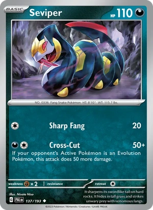 Seviper 137/193, Darkrai Deck stamp print, card art reference