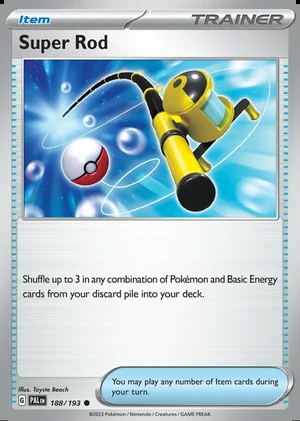 Super Rod 188/193, Print with "Play! Pokémon" stamp, card art reference
