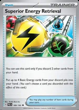 Superior Energy Retrieval 189/193, Print with "Play! Pokémon" stamp, card art reference