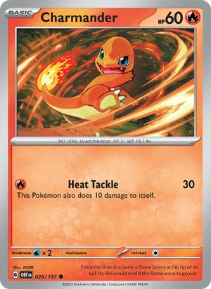 Charmander 026/197, Mirage Holofoil, card art reference