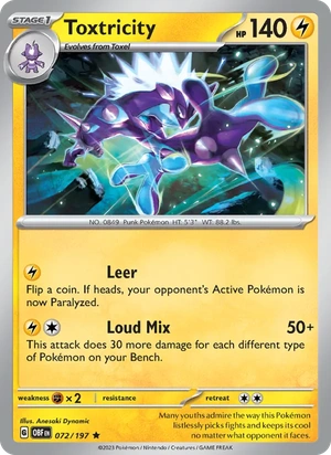 Toxtricity 072/197, Non Holo, card art reference