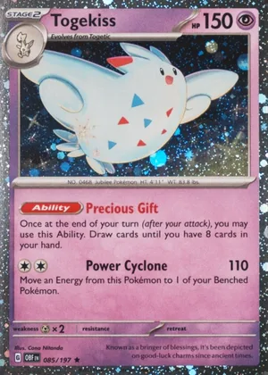 Togekiss 085/197, Obsidian Flames English Cosmos Holofoil, image provided by the catalog owner