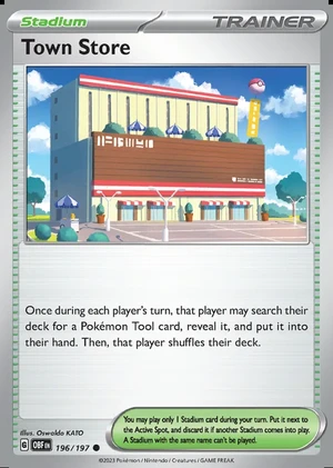 Town Store 196/197, Print with "Play! Pokémon" stamp, card art reference