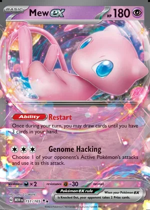 Mew ex 151/165, Ultra Ball League Promo, card art reference