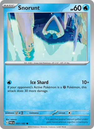 Snorunt 037/182, Cosmos Holofoil snowflake stamp, card art reference