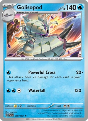 Golisopod 049/182, Non Holo, card art reference