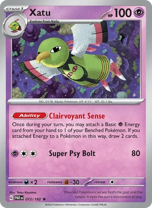 Xatu 072/182, Non Holo, card art reference