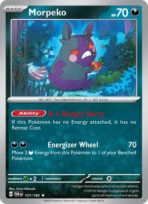 Morpeko 121/182, Non Holo, card art reference