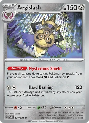 Aegislash 134/182, Non Holo, card art reference