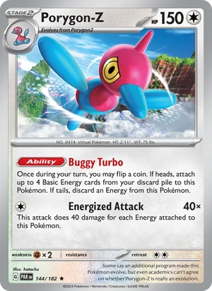 Porygon-Z 144/182, Cosmos Holofoil, card art reference