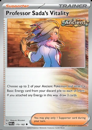 Professor Sada's Vitality 170/182, Print with "Play! Pokémon" stamp, card art reference