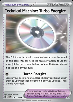 Technical Machine: Turbo Energize 179/182, Print with "Play! Pokémon" stamp, card art reference