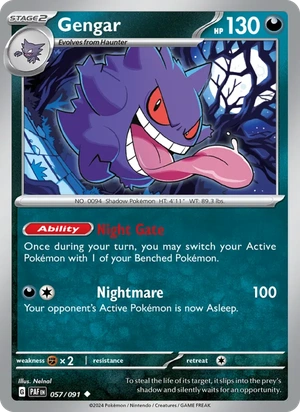Gengar 057/091, Cosmos Holofoil Pikachu jack-o'-lantern stamp, card art reference