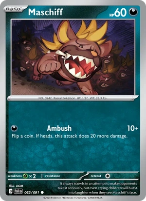 Maschiff 062/091, Reverse Cosmos Holofoil, card art reference