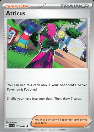 Atticus 077/091, Print with "Play! Pokémon" stamp, card art reference