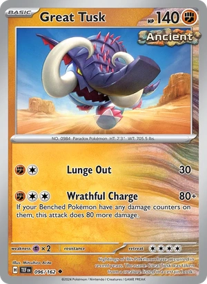 Great Tusk 096/162, Cosmos Holofoil, card art reference