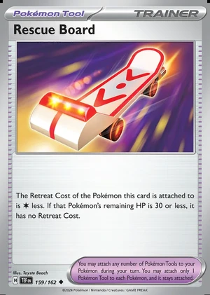 Rescue Board 159/162, Print with "Play! Pokémon" stamp, card art reference