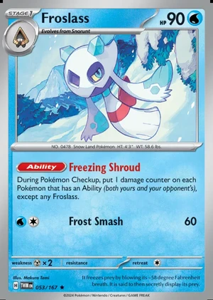 Froslass 053/167, Print with "Play! Pokémon" stamp, card art reference