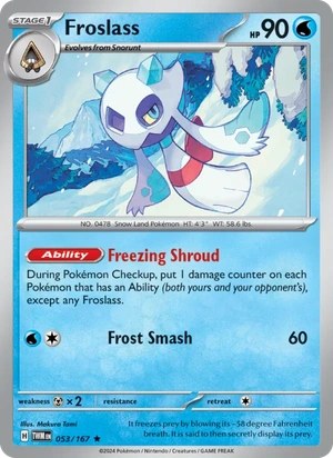 Froslass 053/167, Non Holo, card art reference