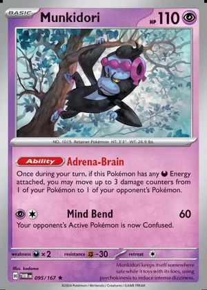 Munkidori 095/167, Print with "Play! Pokémon" stamp, card art reference