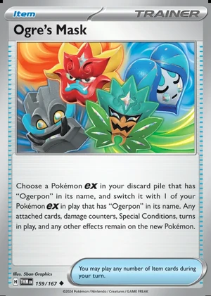 Ogre's Mask 159/167, Print with "Play! Pokémon" stamp, card art reference