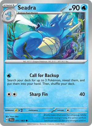 Seadra 011/064, Cosmos Holofoil, card art reference