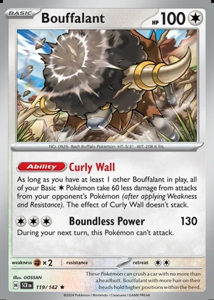Bouffalant 119/142, Print with "Play! Pokémon" stamp, card art reference