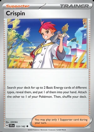 Crispin 133/142, Print with "Play! Pokémon" stamp, card art reference
