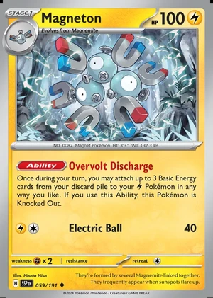 Magneton 059/191, Print with "Play! Pokémon" stamp, card art reference