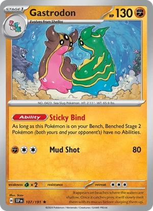 Gastrodon 107/191, Cosmos Holofoil, card art reference