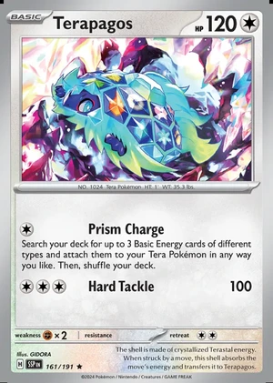 Terapagos 161/191, Print with "Play! Pokémon" stamp, card art reference