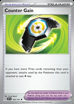 Counter Gain 169/191, Print with "Play! Pokémon" stamp, card art reference