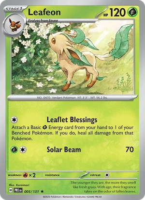 Leafeon 005/131, Cosmos Holofoil, card art reference