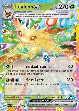 Leafeon ex 006/131, Print with "Play! Pokémon" stamp, card art reference