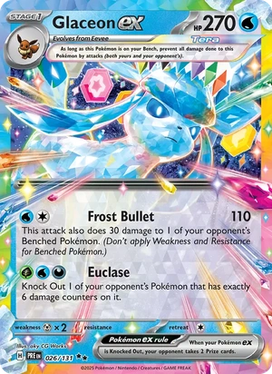 Glaceon ex 026/131, Snowflake stamp, card art reference