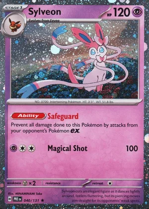 Sylveon 040/131, Prismatic Evolutions English Cosmos Holofoil, image provided by the catalog owner