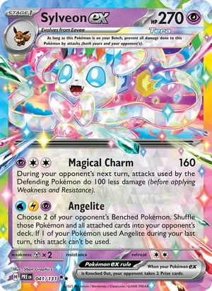 Sylveon ex 041/131, Stamped "Prismatic Evolutions" print, card art reference