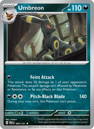 Umbreon 059/131, Cosmos Holofoil, card art reference