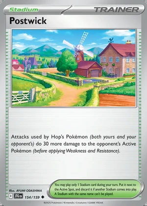 Postwick 154/159, Print with "Play! Pokémon" stamp, card art reference