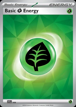 Basic Grass Energy 009, Print with "Play! Pokémon" stamp, card art reference