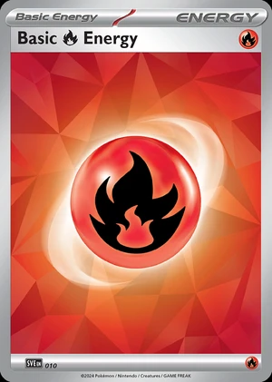 Basic Fire Energy 010, Print with "Play! Pokémon" stamp, card art reference